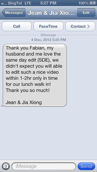 Jean and Jia Xiong Testimony for Wedding videography